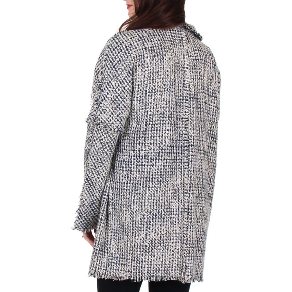 NIC + ZOE Tweed Open Front Raw Hem Blazer Jacket - Picture 2 of 6